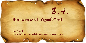 Bocsanszki Agmánd névjegykártya